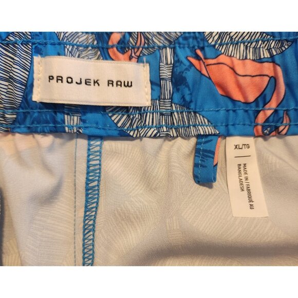 Projek Raw Board Shorts Swim Trunks Surf Stretch Pink Flamingos Tropical XL NEW - Picture 6 of 11